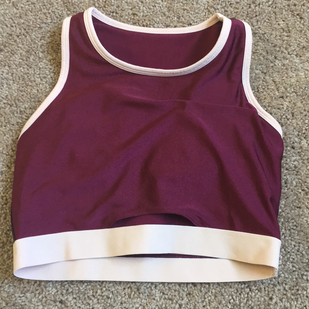 Purple and magenta sports bra